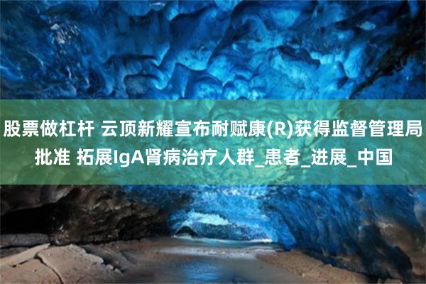 股票做杠杆 云顶新耀宣布耐赋康(R)获得监督管理局批准 拓展IgA肾病治疗人群_患者_进展_中国