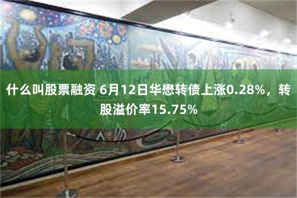什么叫股票融资 6月12日华懋转债上涨0.28%，转股溢价率15.75%